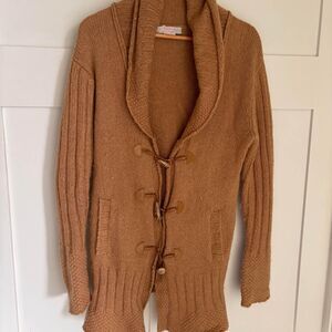 Womens Boho Brown Maternity Comfy Long Sweater Size Large